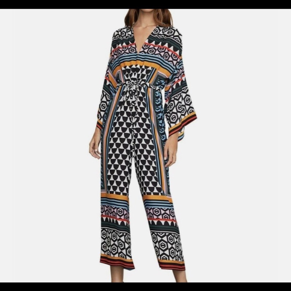 BCBG MAXAZIRIA Multi Serengeti Geometric Patterned Jumpsuit